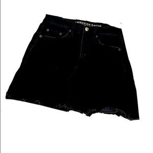 Black denim skirt